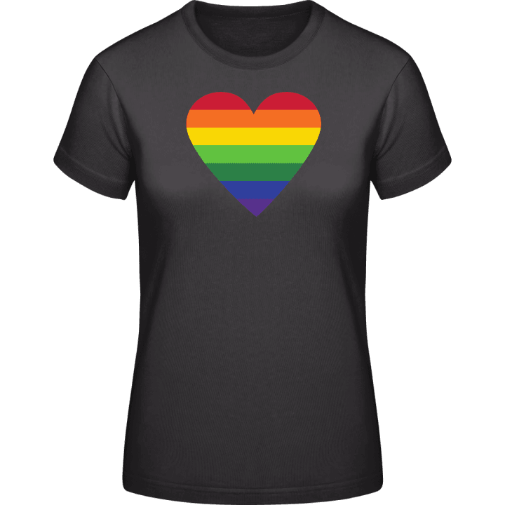 Rainbow Heart Stripes T-skjorte for kvinner contain pic