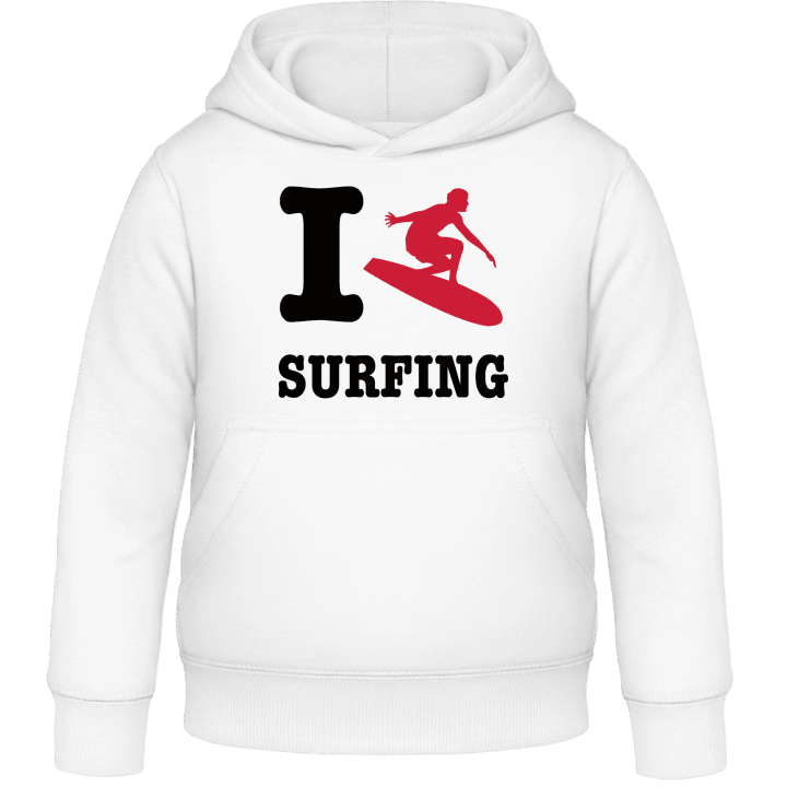 I Love Surfing Felpa con cappuccio per bambini contain pic
