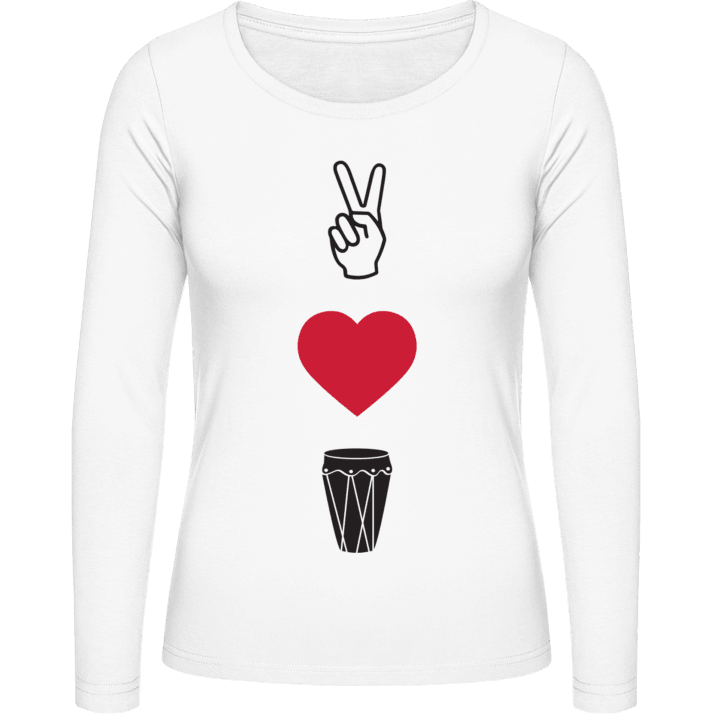 Peace Love Percussion Frauen Langarmshirt contain pic