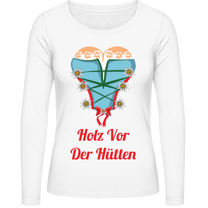 Holz vor der Hütten T-shirt à manches longues pour femmes contain pic