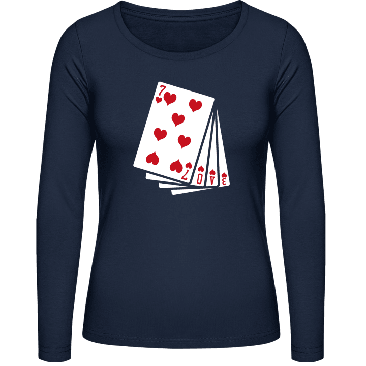 Love Cards T-shirt à manches longues pour femmes contain pic