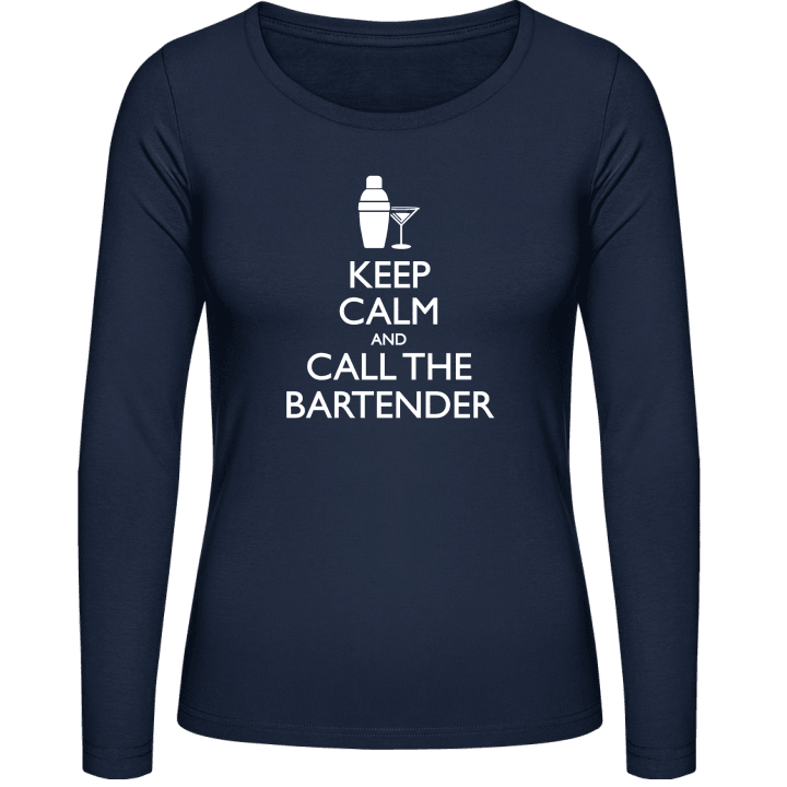 Keep Calm And Call The Bartender Langermet skjorte for kvinner contain pic