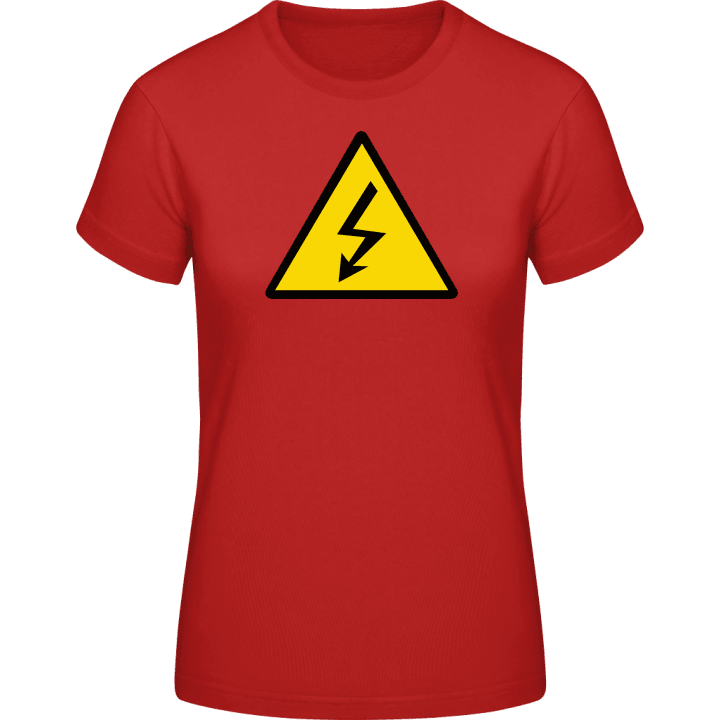 Electricity Warning T-skjorte for kvinner contain pic