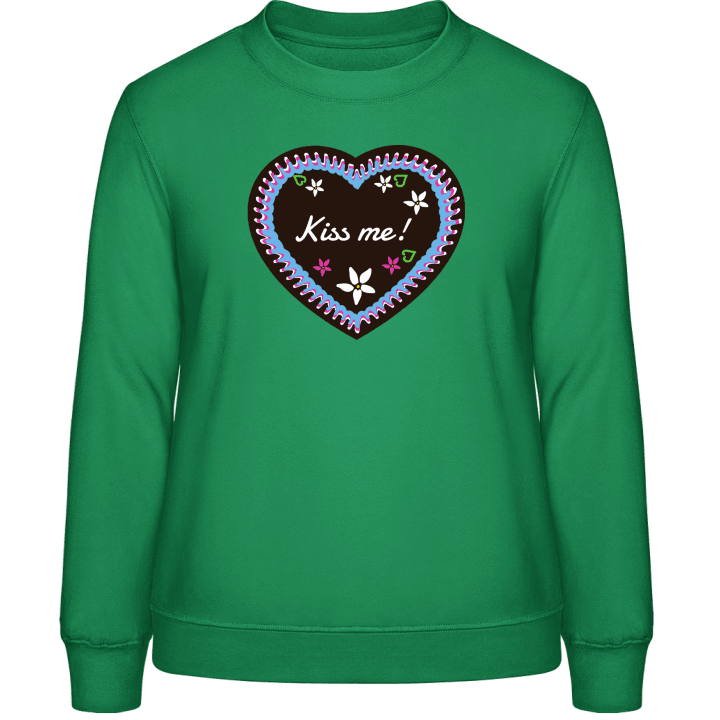 Kiss Me Gingerbread Heart Frauen Sweatshirt contain pic