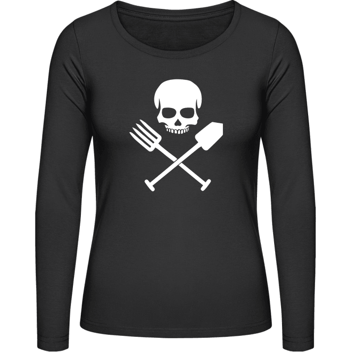 Farmer Skull T-shirt à manches longues pour femmes contain pic