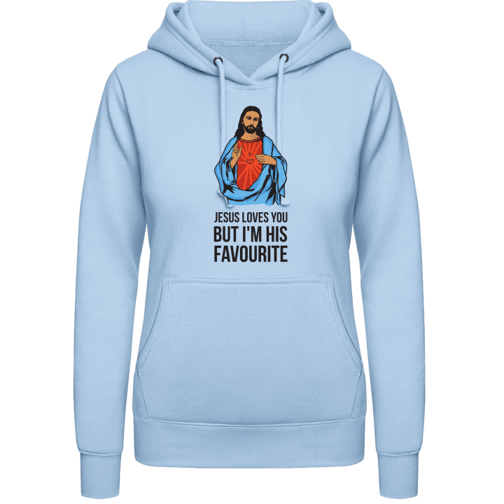 Jesus Loves You But I'm His Favourite Hoodie för kvinnor contain pic
