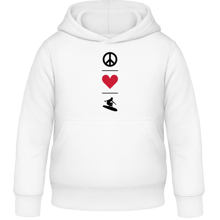 Peace Love Surfing Kids Hoodie contain pic