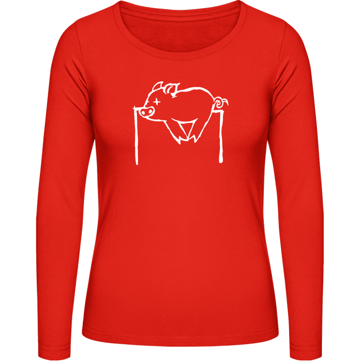 Pig On The Skewer T-shirt à manches longues pour femmes contain pic