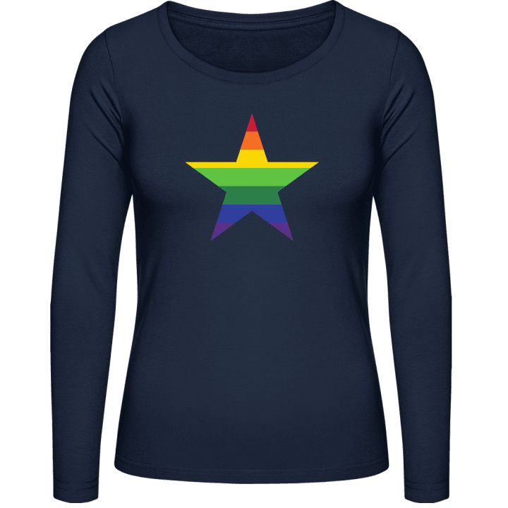 Rainbow Star Langermet skjorte for kvinner contain pic