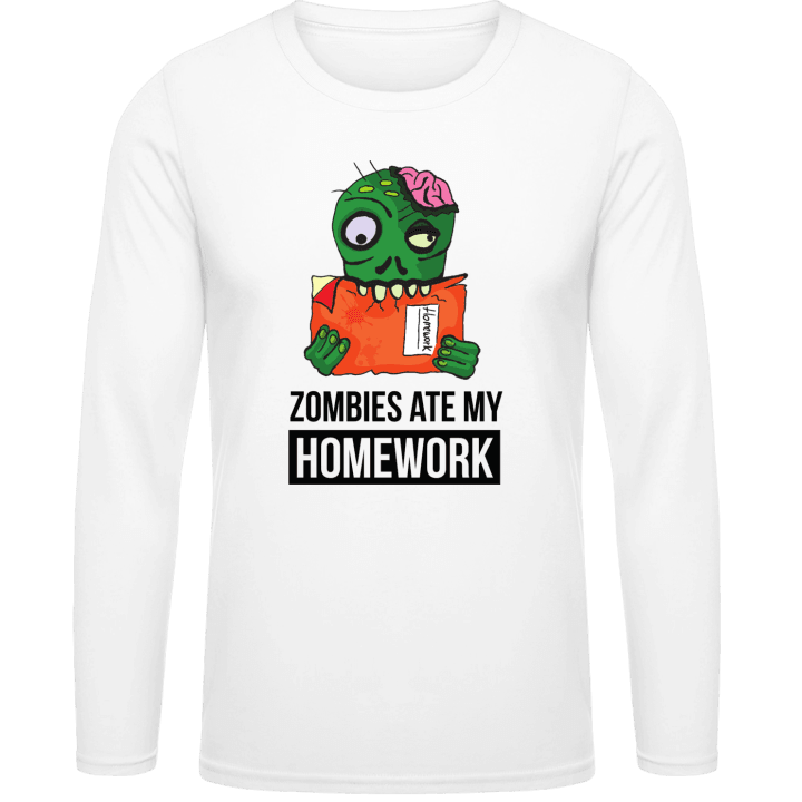 Zombies Ate My Homework T-shirt à manches longues contain pic