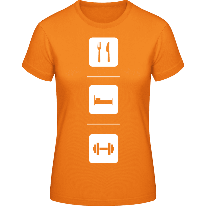 Eat Sleep Fitness Training Vrouwen T-shirt contain pic