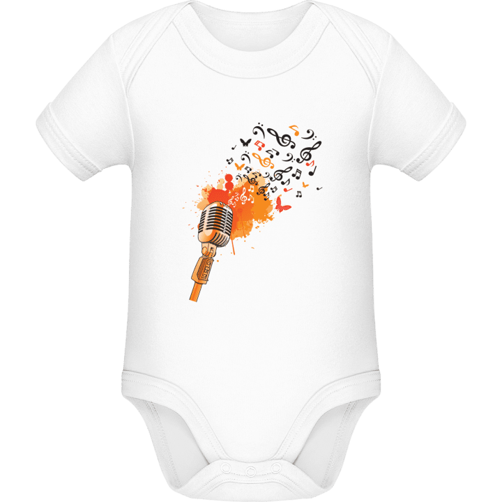 Microphone Stylish With Music Notes Baby romperdress contain pic