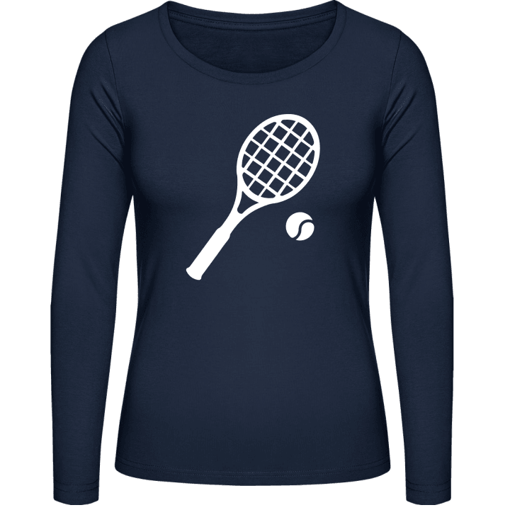 Tennis Racket and Ball Vrouwen Lange Mouw Shirt contain pic