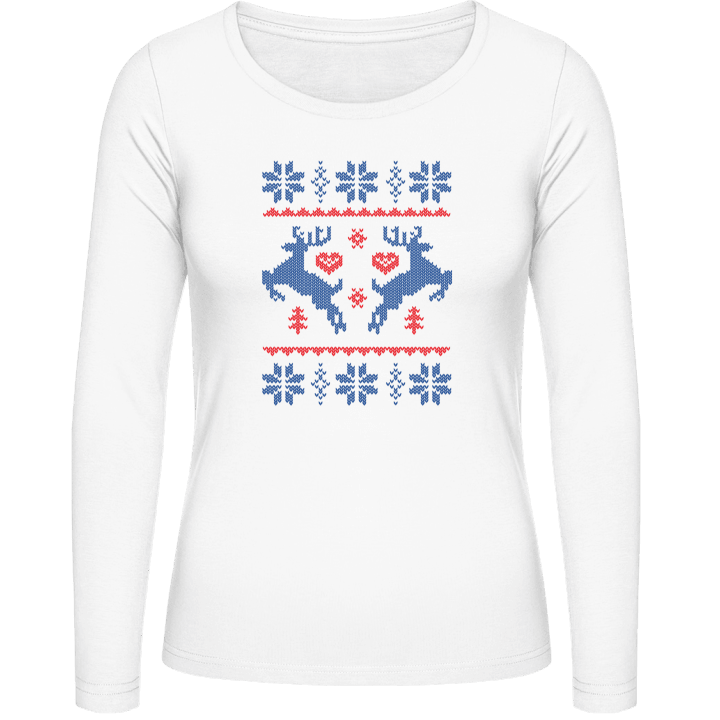 Christmas Pattern Reindeer Camicia donna a maniche lunghe 0 image