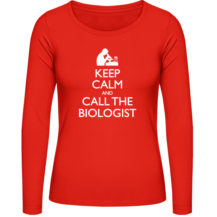 Keep Calm And Call The Biologist Langermet skjorte for kvinner contain pic
