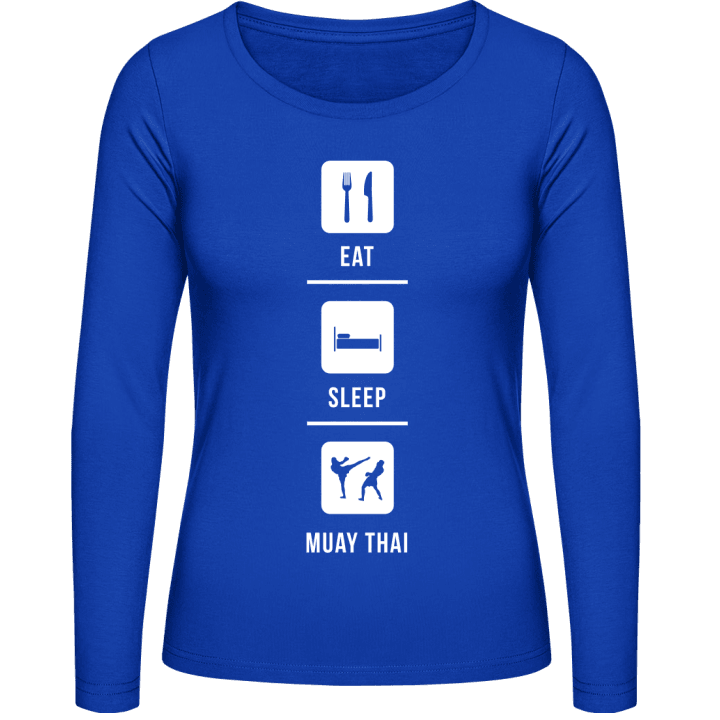 Eat Sleep Muay Thai Langermet skjorte for kvinner contain pic