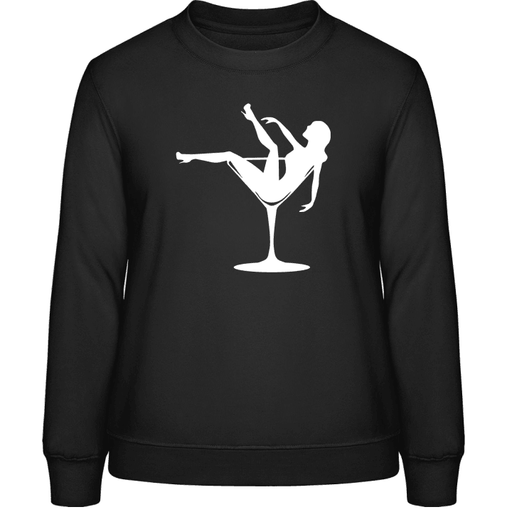 Woman In Cocktail Glas Frauen Sweatshirt contain pic