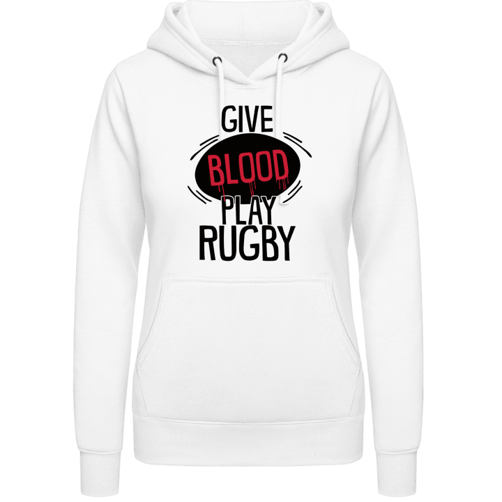 Give Blood Play Rugby Illustration Hoodie för kvinnor contain pic