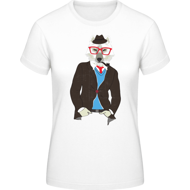 Hipster White Wolf Vrouwen T-shirt contain pic