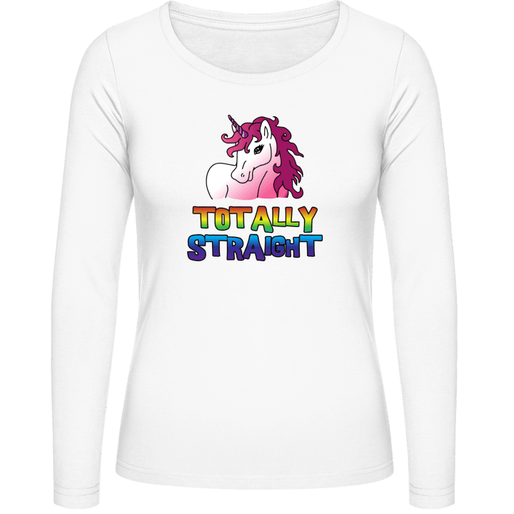 Totally Straight Unicorn Langermet skjorte for kvinner contain pic