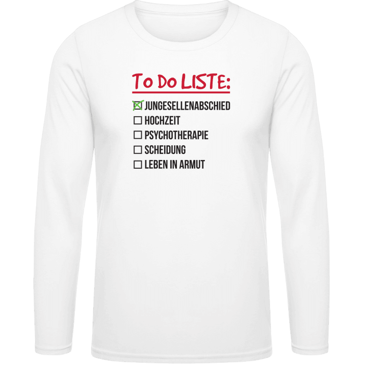 To Do Liste zur Hochzeit T-shirt à manches longues contain pic