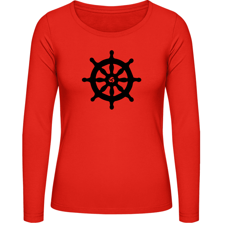 Dharmachakra Buddhismus Symbol Langermet skjorte for kvinner contain pic