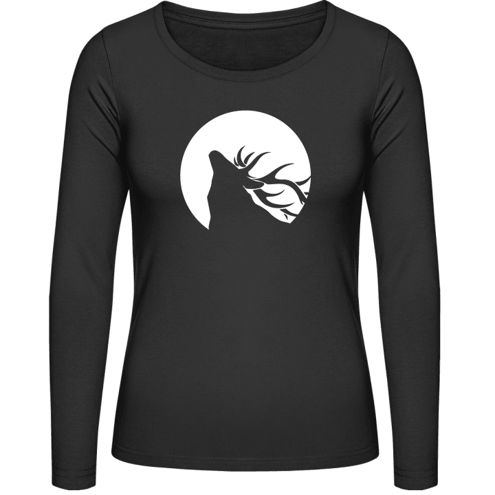 Deer with Moon Vrouwen Lange Mouw Shirt 0 image