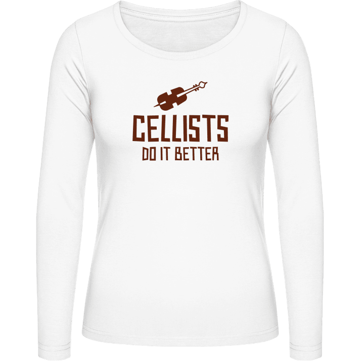 Cellists Do It Better Langermet skjorte for kvinner contain pic