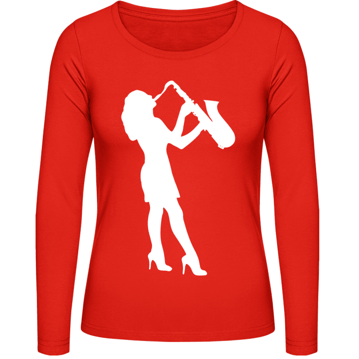 Female Sax Player Frauen Langarmshirt contain pic