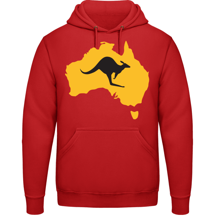 Australian Map with Kangaroo Felpa con cappuccio contain pic
