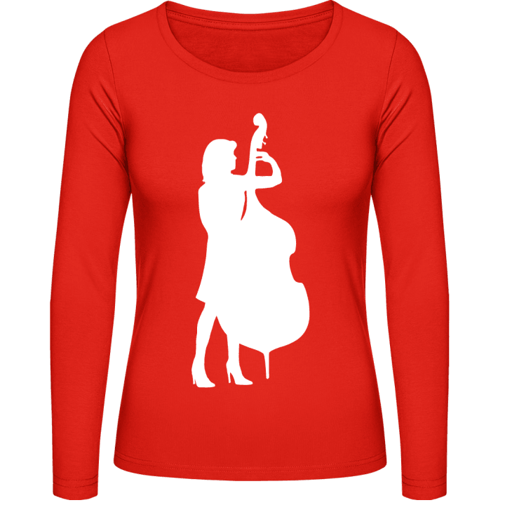 Female Contrabassist Vrouwen Lange Mouw Shirt contain pic