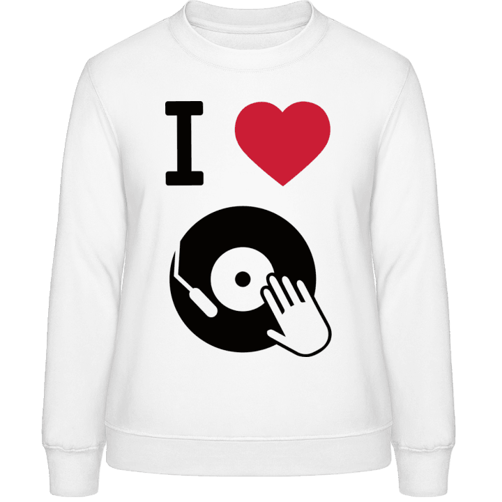 I Love Vinyl Scratching Sweatshirt för kvinnor contain pic