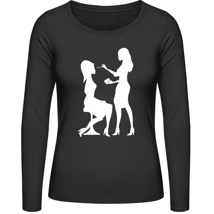 Beautician Silhouette Langermet skjorte for kvinner contain pic