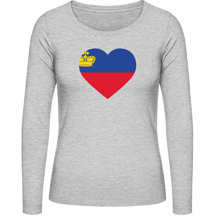 Liechtenstein Heart T-shirt à manches longues pour femmes contain pic