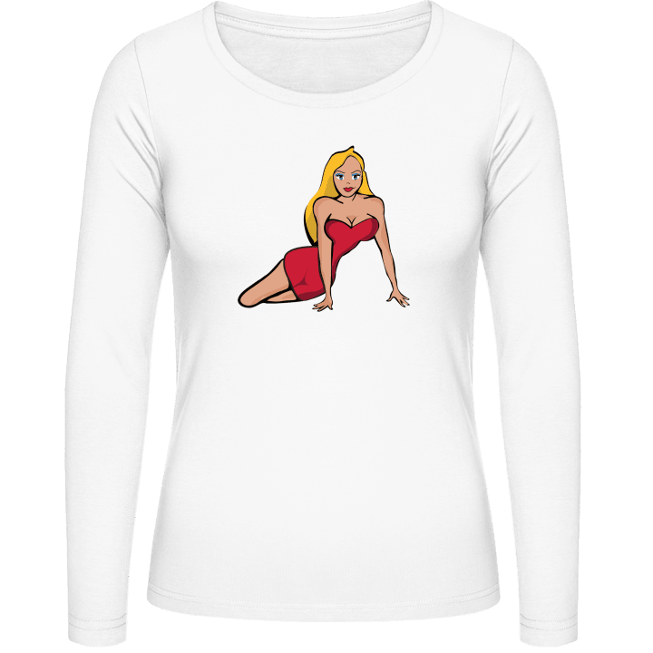 Hot Blonde Woman Vrouwen Lange Mouw Shirt contain pic