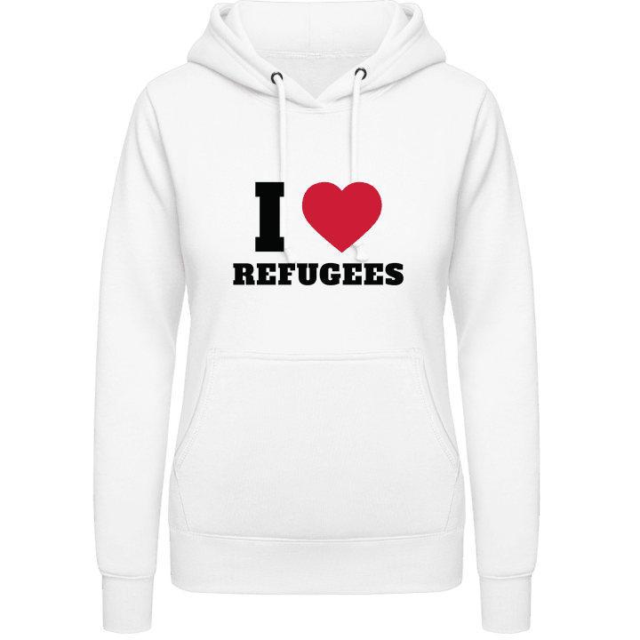 I Love Refugees Felpa con cappuccio da donna contain pic