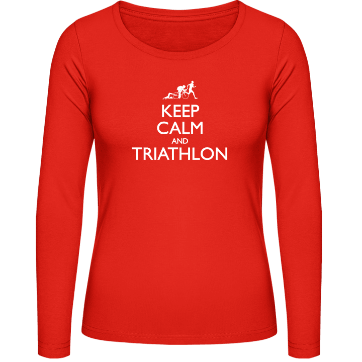 Keep Calm And Triathlon Langermet skjorte for kvinner contain pic