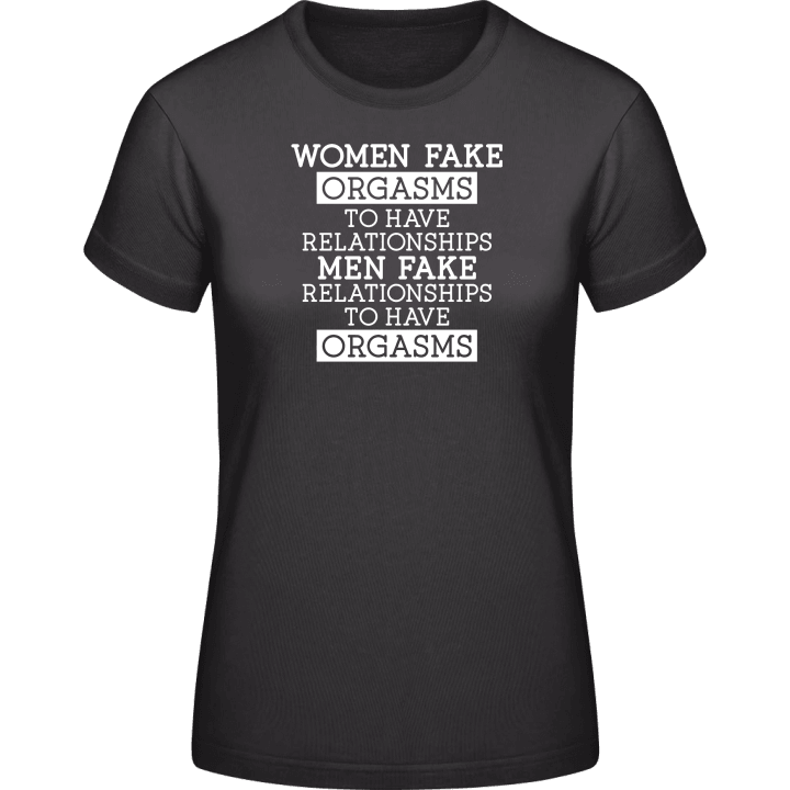 Woman Fakes Orgasms Vrouwen T-shirt contain pic