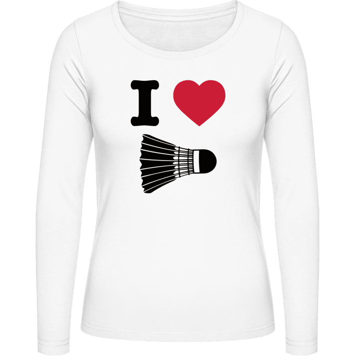 I Heart Badminton Langermet skjorte for kvinner contain pic