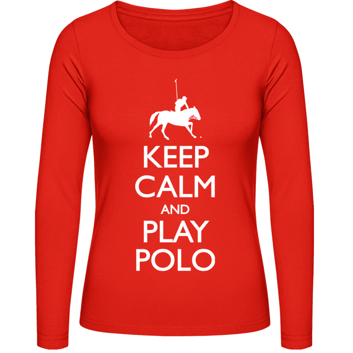 Keep Calm And Play Polo Langermet skjorte for kvinner contain pic