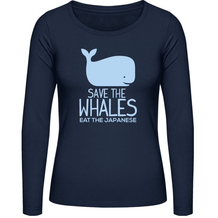 Save The Whales Eat The Japanese Vrouwen Lange Mouw Shirt 0 image