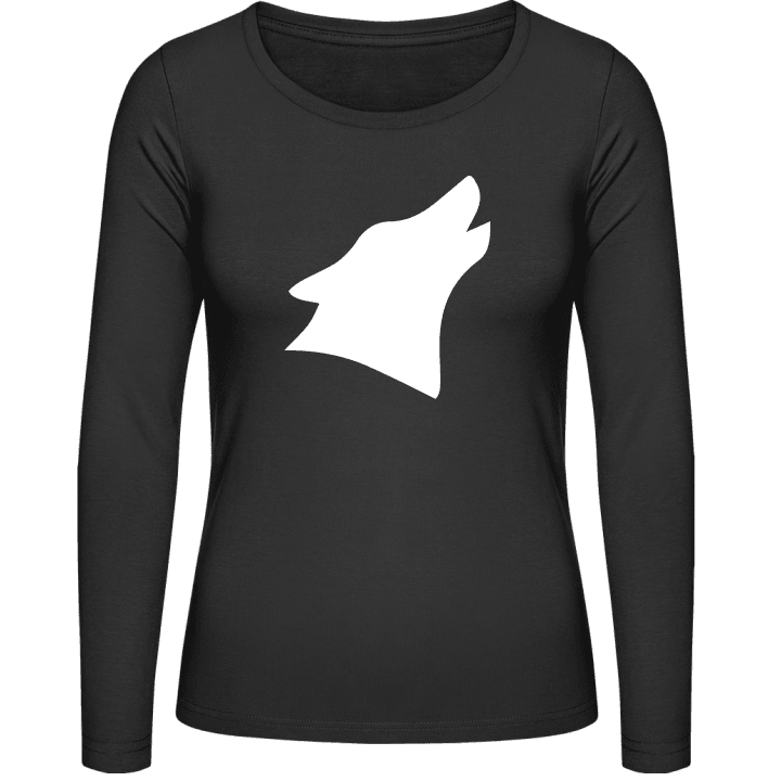 Wolf Silhouette Langermet skjorte for kvinner 0 image