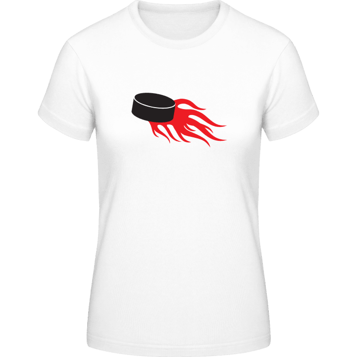 Ice Hockey On Fire Frauen T-Shirt contain pic