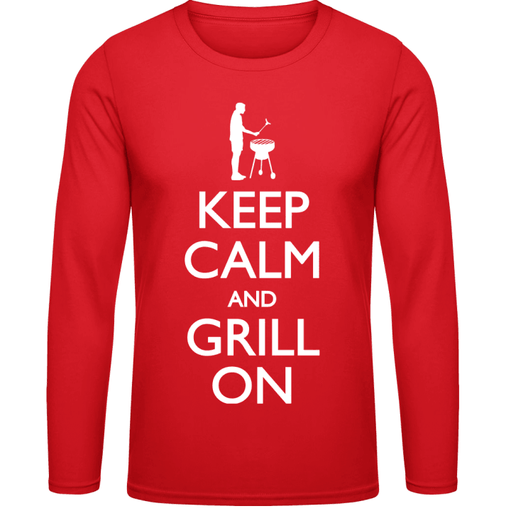 Keep Calm and Grill on Long Sleeve Shirt contain pic