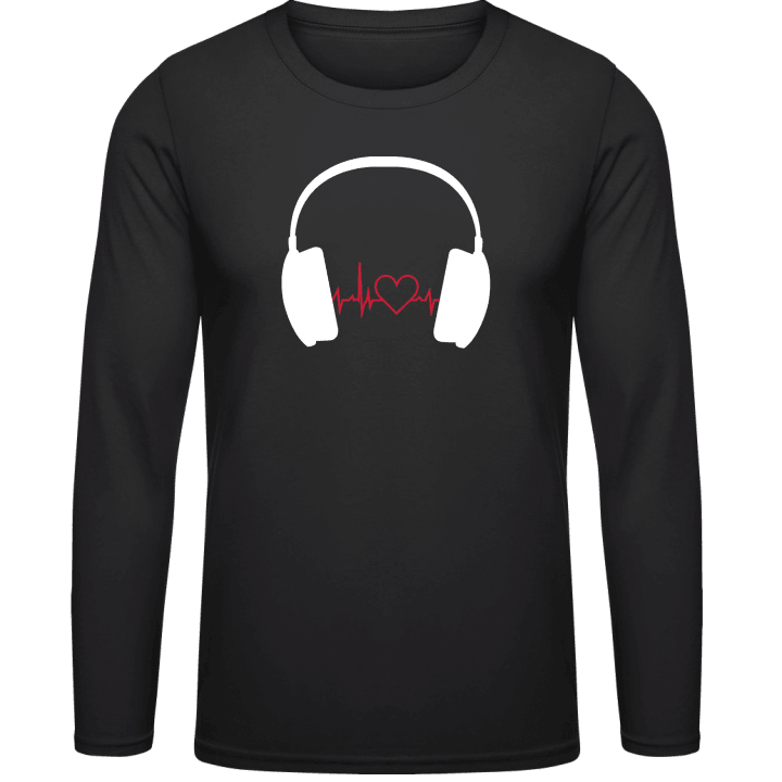 Heartbeat Music Headphones Shirt met lange mouwen contain pic
