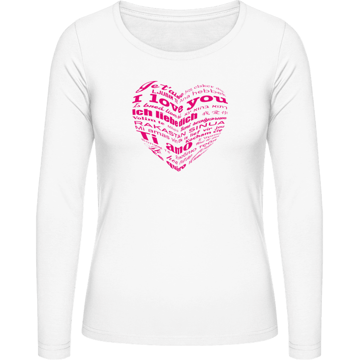 I Love You Languages Vrouwen Lange Mouw Shirt contain pic