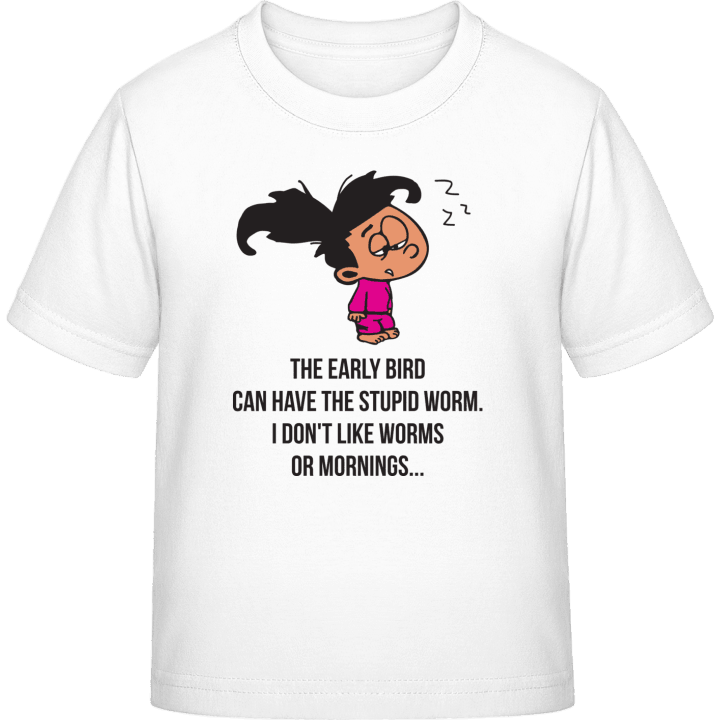 I Don't Like Worms Or Mornings Kids T-shirt contain pic