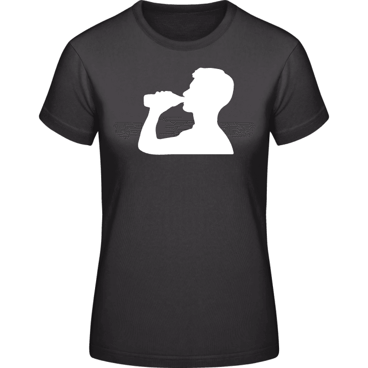 Beer Drinking Silhouette T-skjorte for kvinner contain pic
