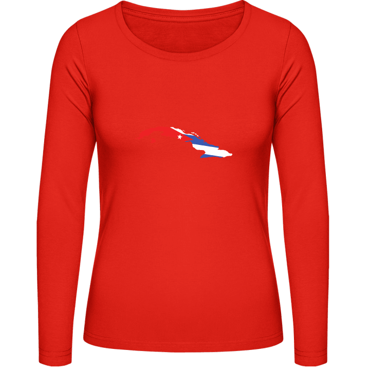 Cuba Map T-shirt à manches longues pour femmes contain pic