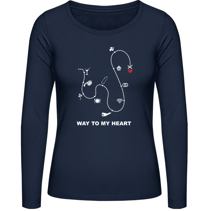 Way To My Heart Vrouwen Lange Mouw Shirt contain pic